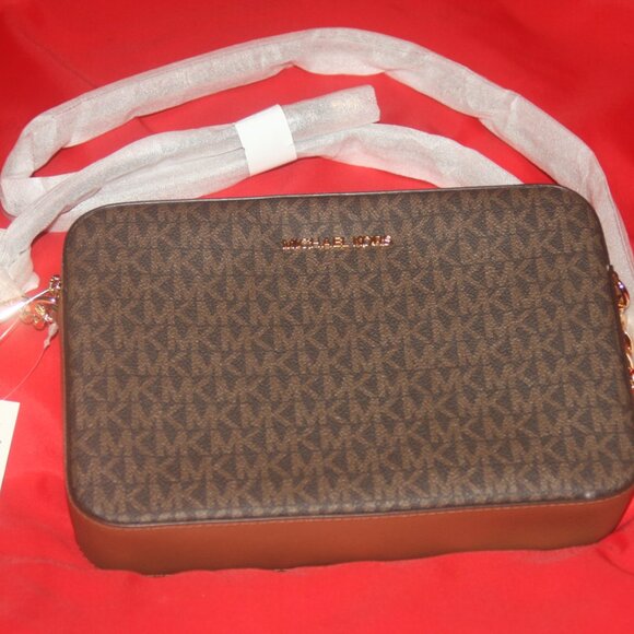 Michael Kors Signature Jet Set Printed Large Logo Crossbody Bag NWT - Picture 4 of 7